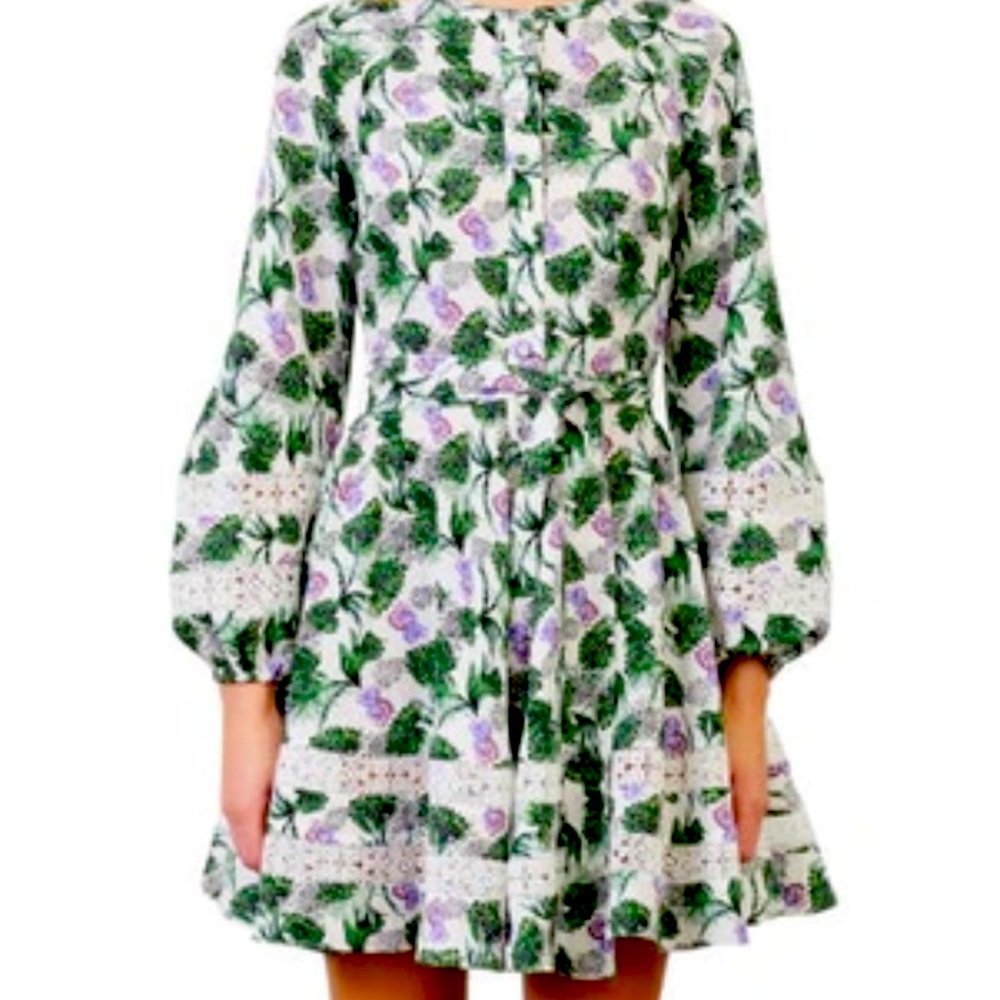 Maje Roman Ecru Floral mini dress in excellent condition